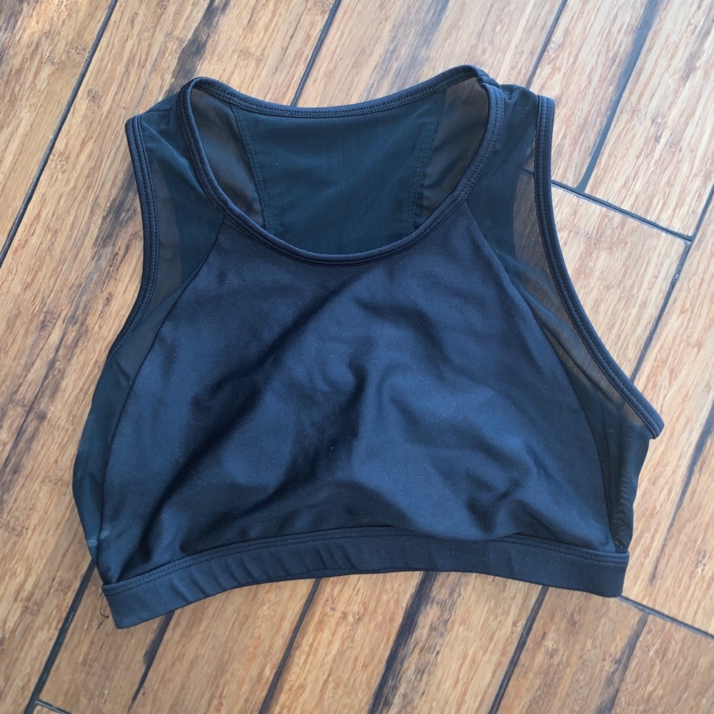 Black Fabletics sports bra
